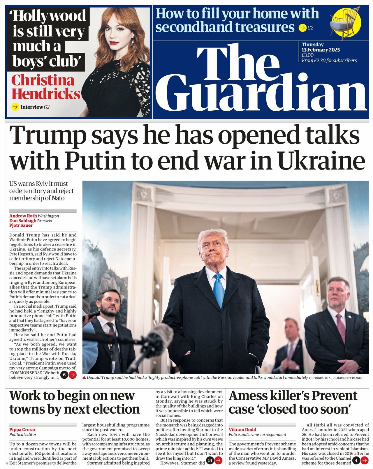 The Guardian, edición del viernes 14 de febrero de 2025