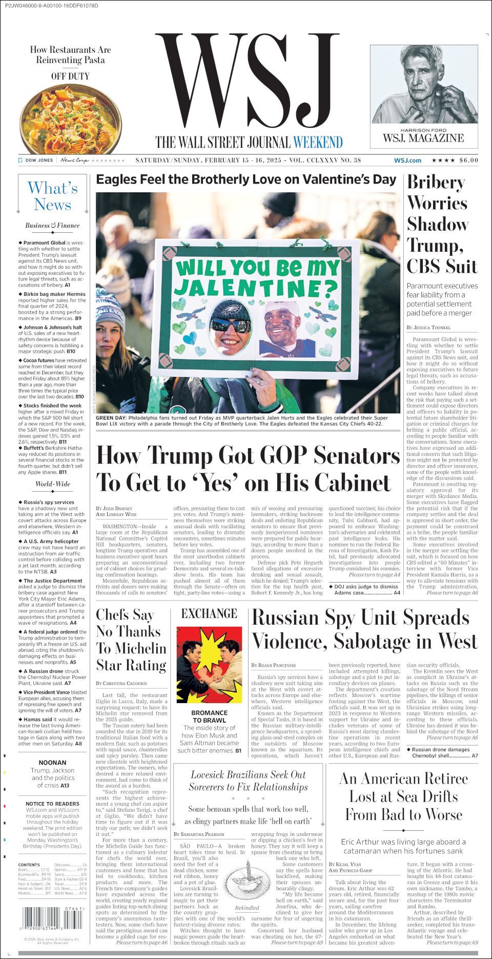 The Wall Street Journal, edición del sábado 15 de febrero de 2025