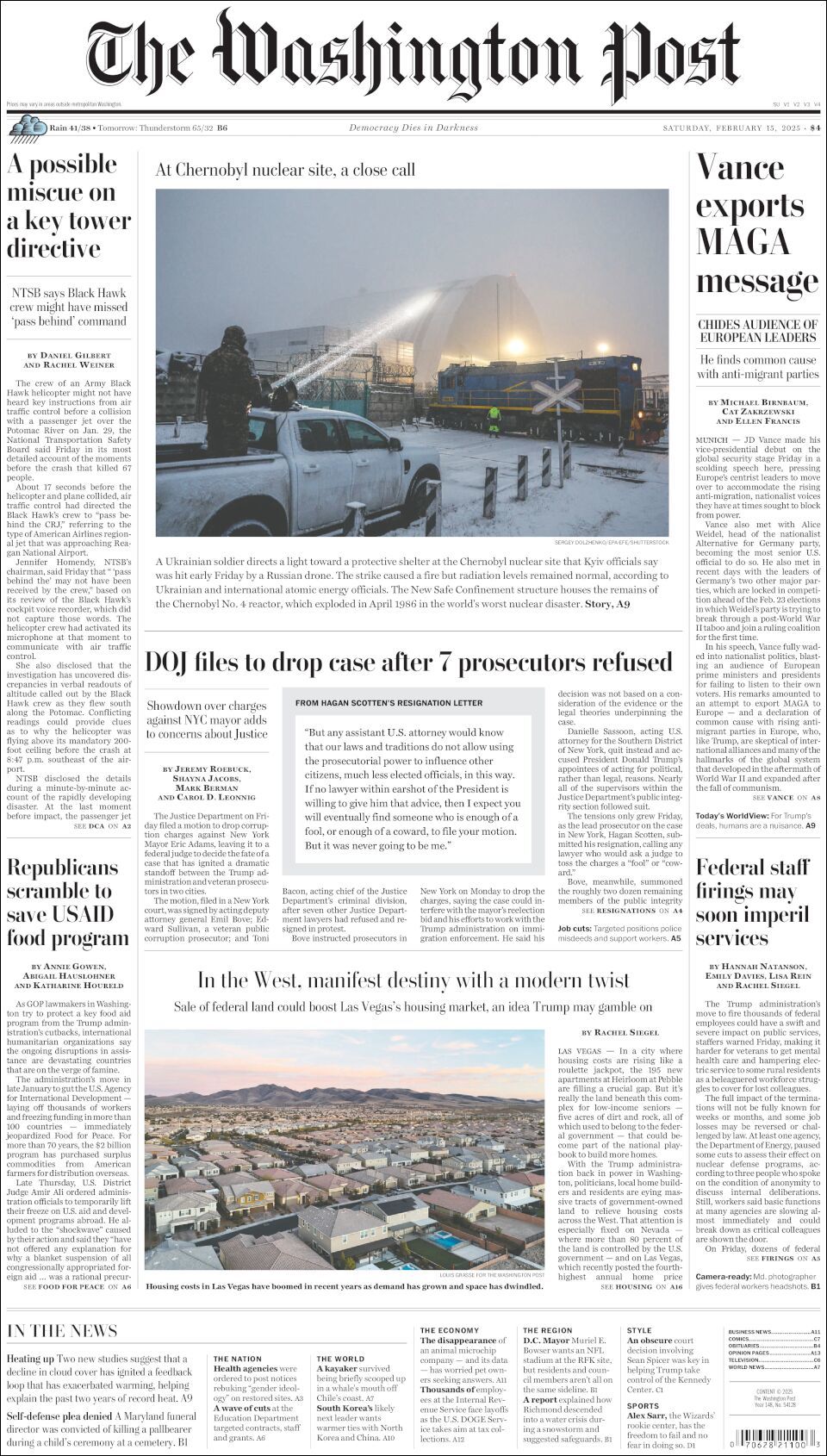 The Washington Post, edición del sábado 15 de febrero de 2025