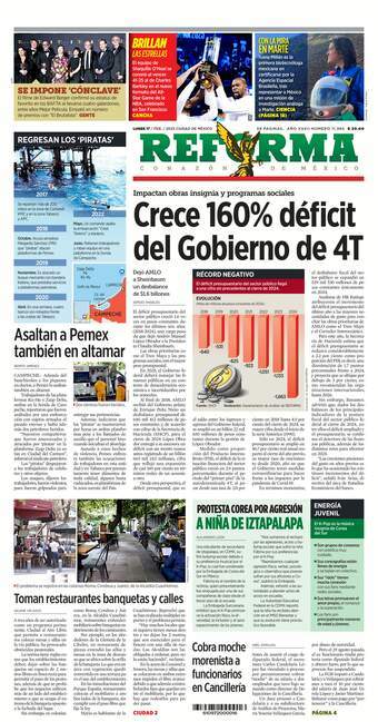 Reforma, edición del lunes 17 de febrero de 2025