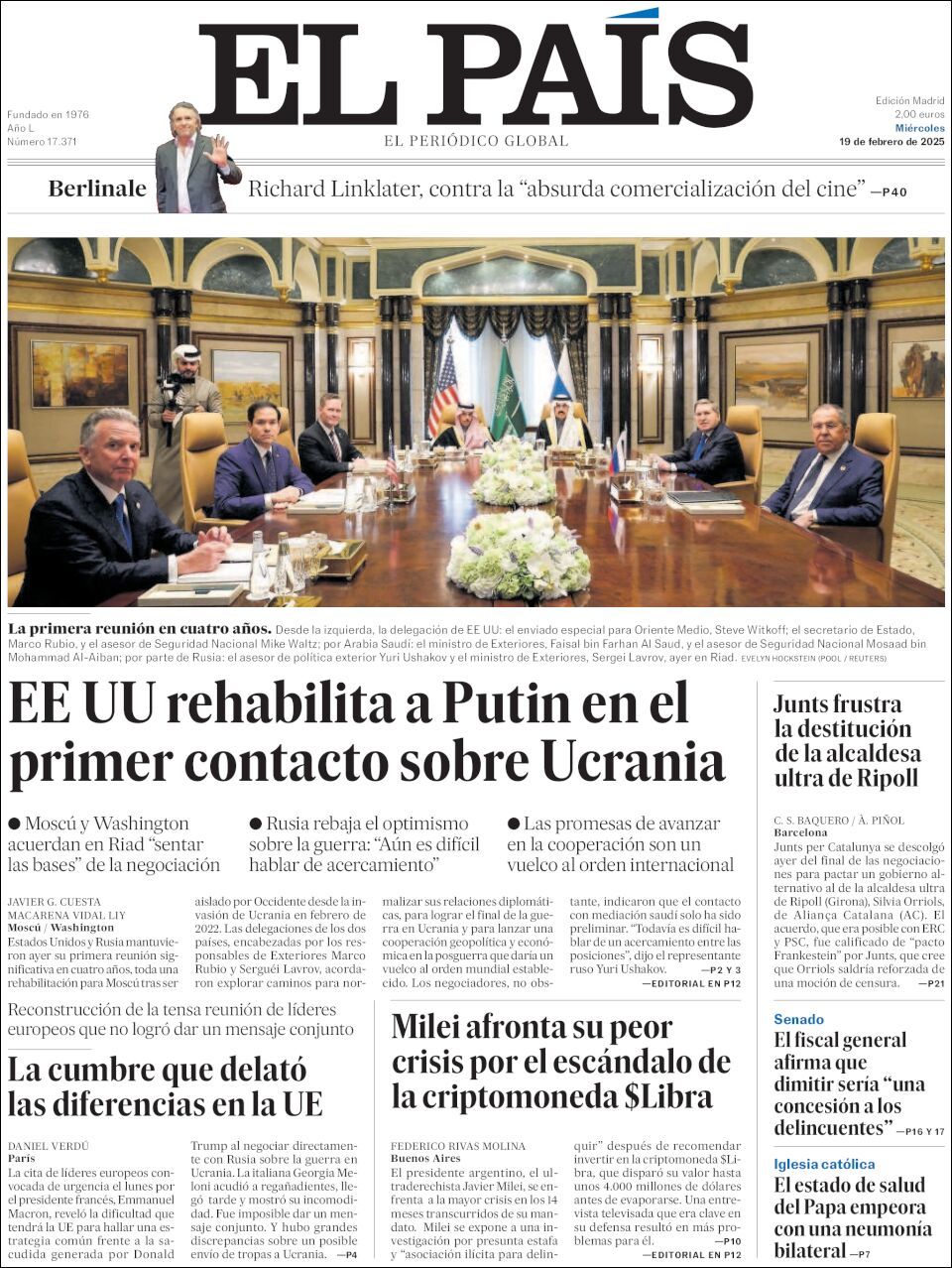 El País, edición del miércoles 19 de febrero de 2025