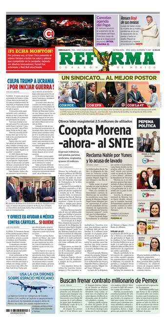 Reforma, edición del miércoles 19 de febrero de 2025