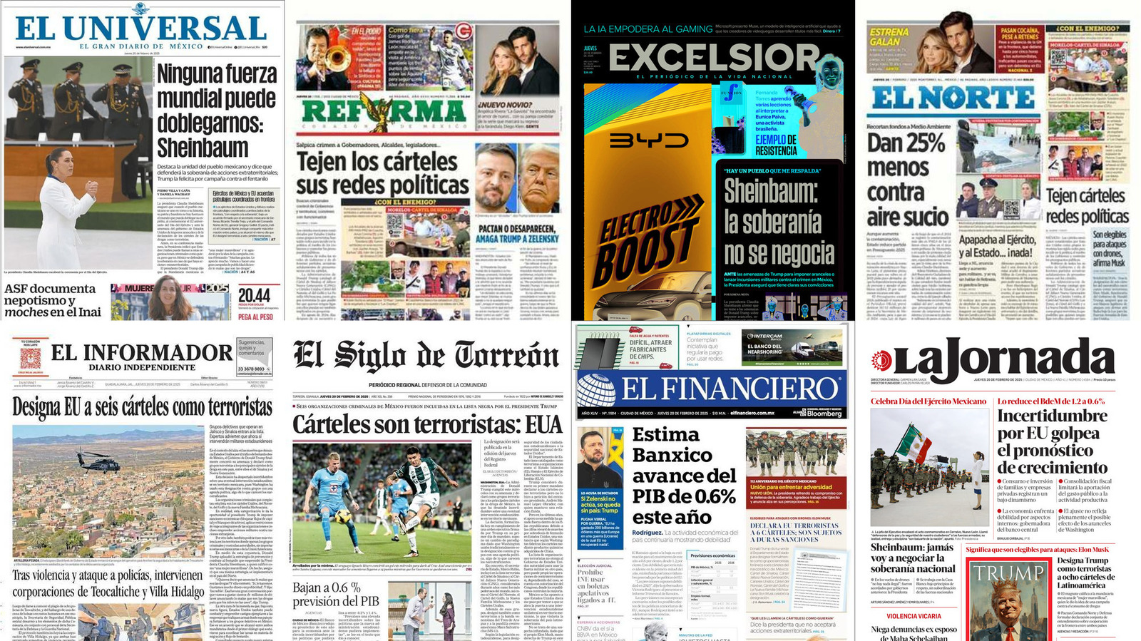 Portadas de periódicos impresos más importantes de México hoy