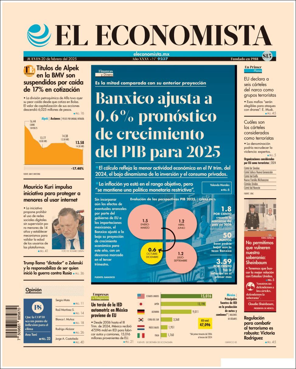 El Economista, edición del jueves 20 de febrero de 2025