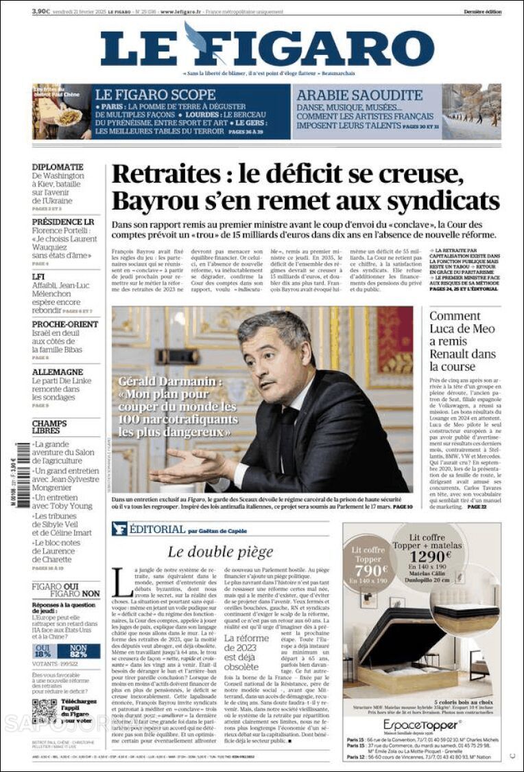 Le Figaro, edición del viernes 21 de febrero de 2025