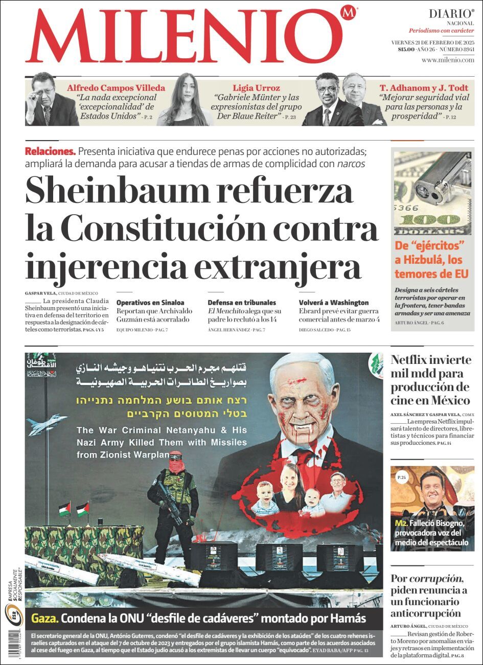 Milenio, edición del viernes 21 de febrero de 2025