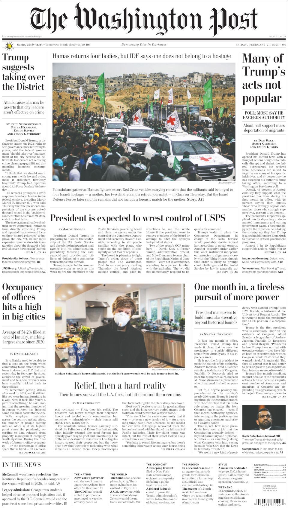 The Washington Post, edición del viernes 21 de febrero de 2025