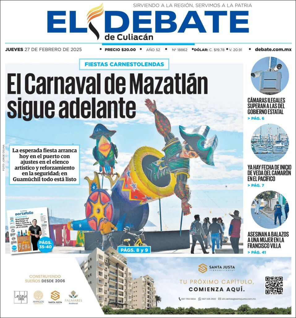 El Debate Culiacán, edición del jueves 27 de febrero de 2025