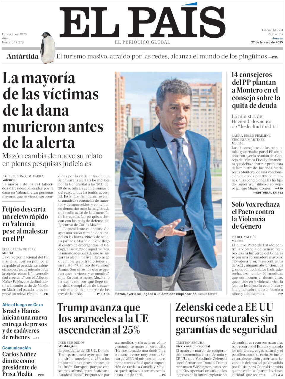 El País, edición del jueves 27 de febrero de 2025