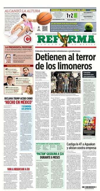 Reforma, edición del jueves 27 de febrero de 2025