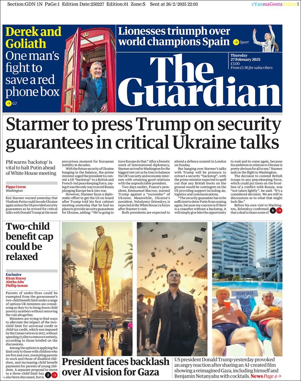 The Guardian, edición del jueves 27 de febrero de 2025