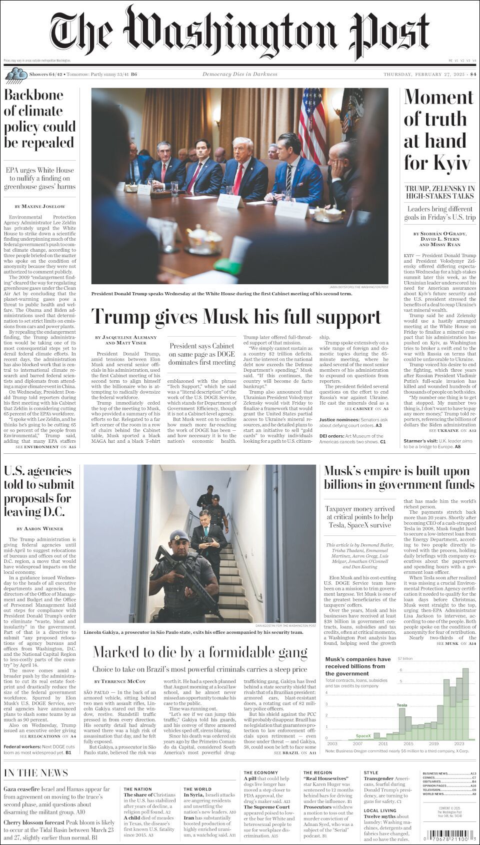 The Washington Post, edición del jueves 27 de febrero de 2025