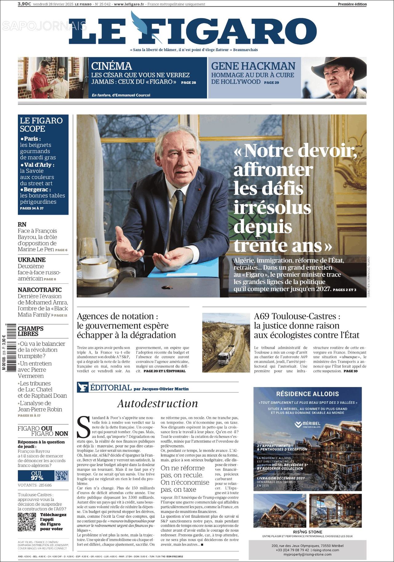 Le Figaro, edición del viernes 28 de febrero de 2025