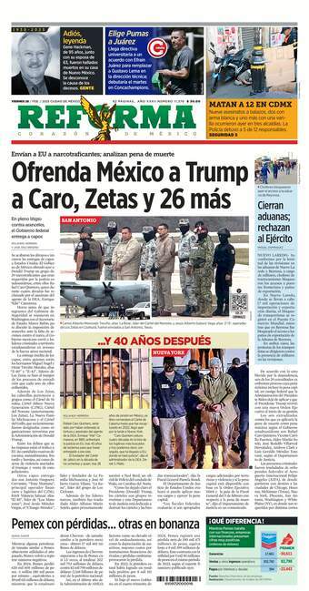 Reforma, edición del viernes 28 de febrero de 2025