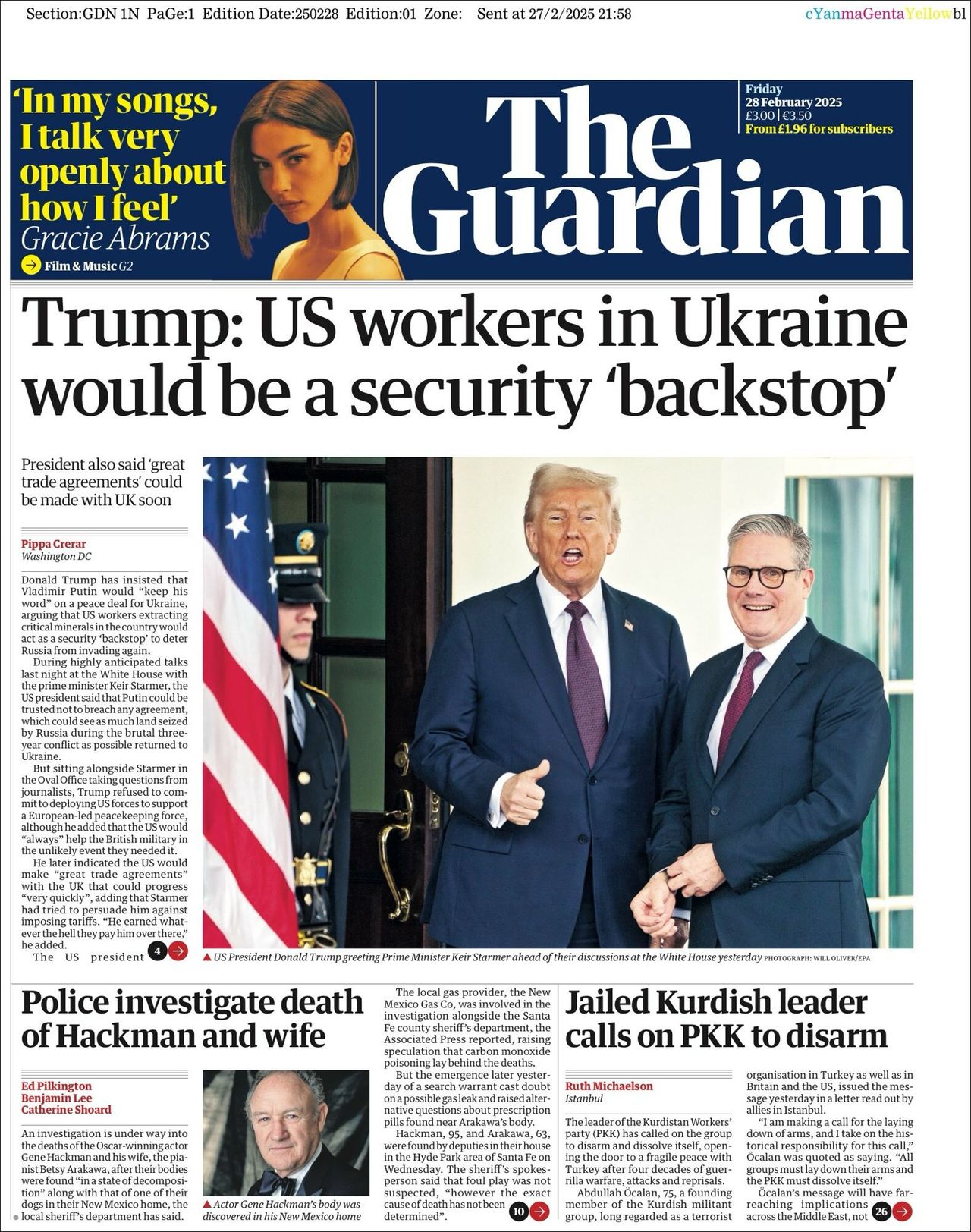 The Guardian, edición del viernes 28 de febrero de 2025