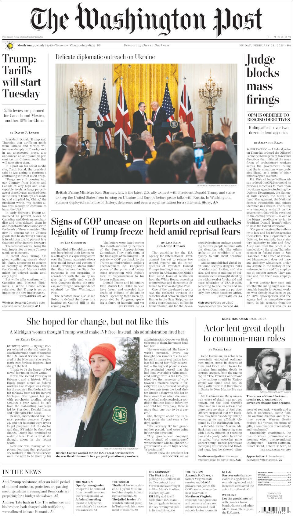 The Washington Post, edición del viernes 28 de febrero de 2025