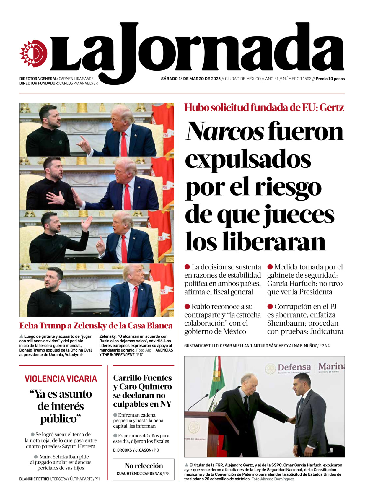 La Jornada, edición del sábado 01 de marzo de 2025