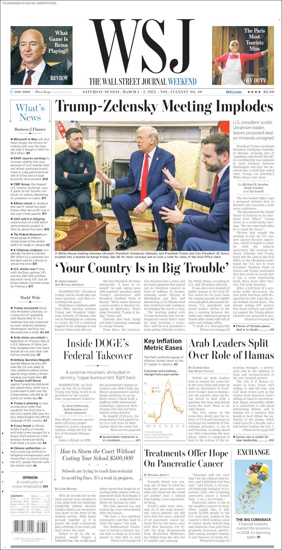 The Wall Street Journal, edición del sábado 01 de marzo de 2025