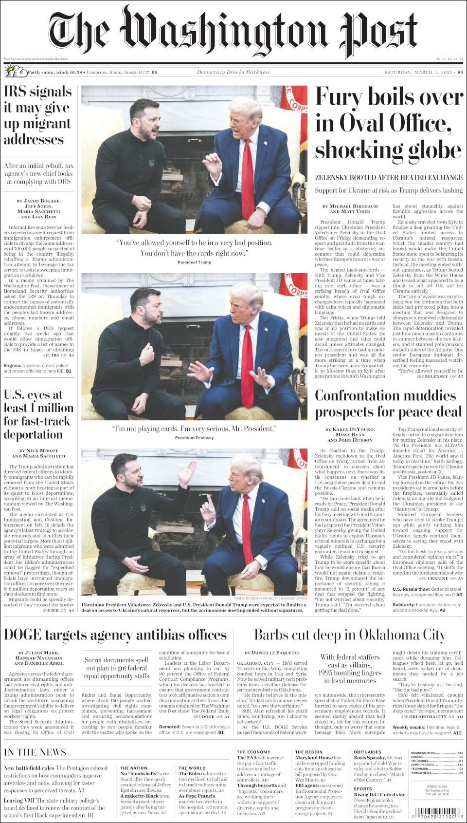 The Washington Post, edición del sábado 01 de marzo de 2025