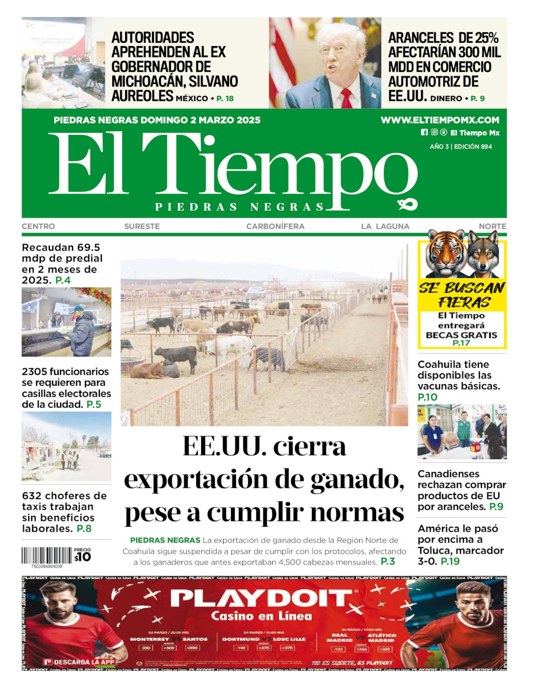 El Tiempo Piedras Negras, edición del domingo 02 de marzo de 2025