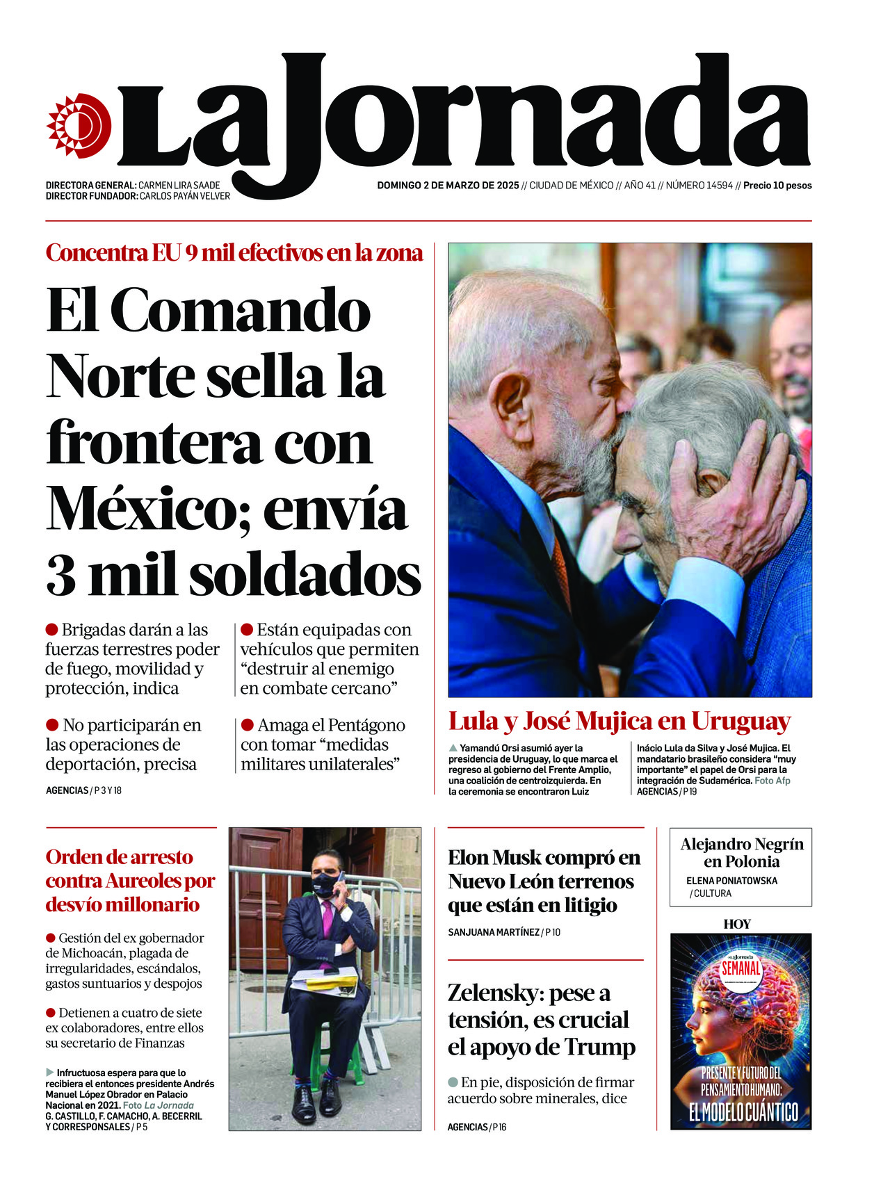 La Jornada, edición del domingo 02 de marzo de 2025