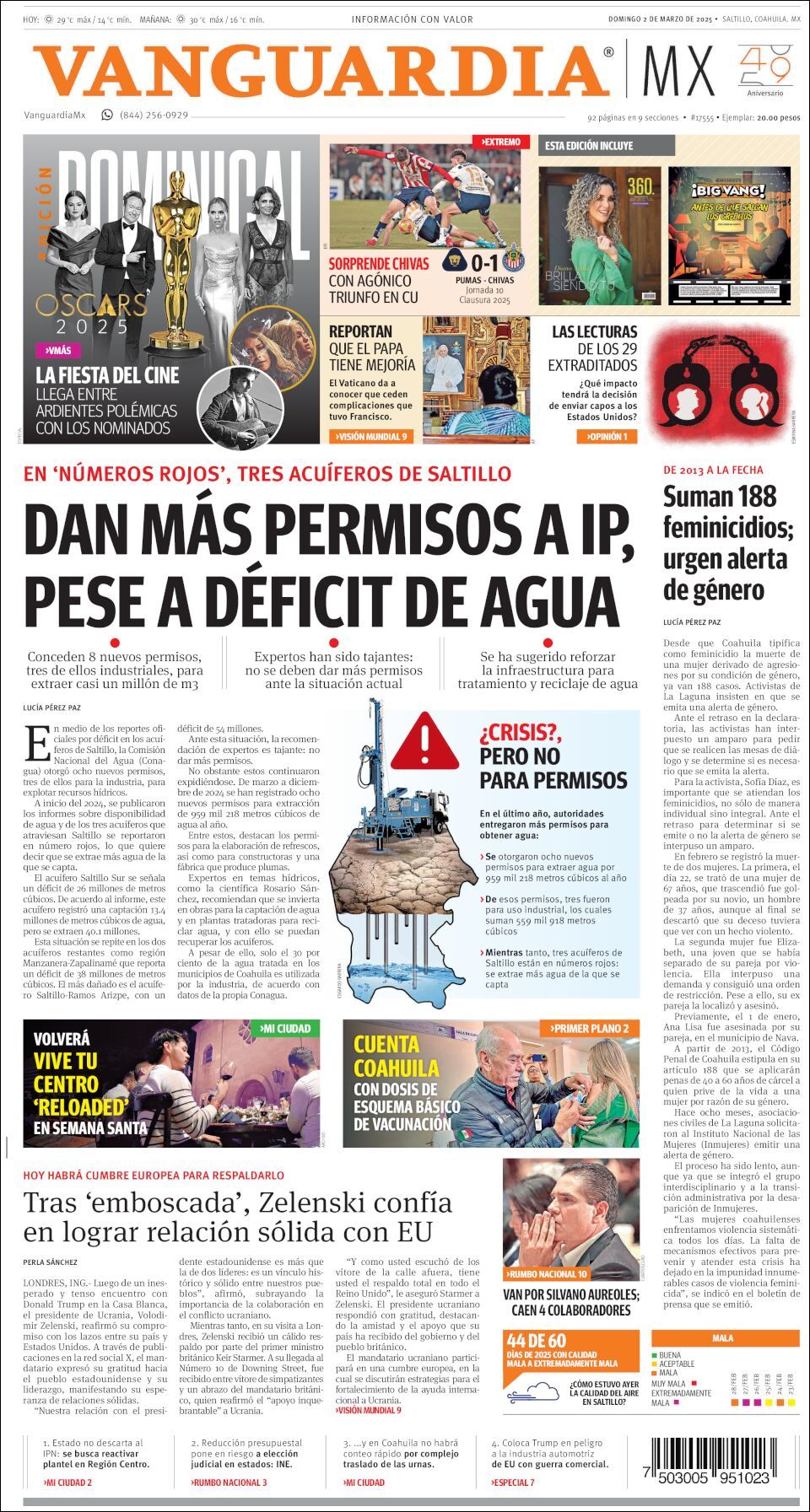 Vanguardia, edición del domingo 02 de marzo de 2025