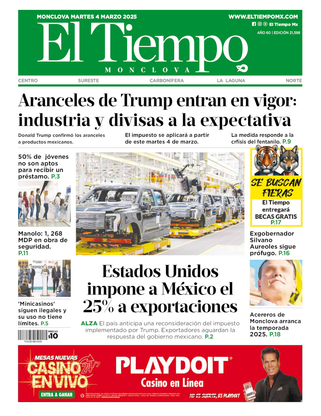 El Tiempo Monclova, edición del martes 04 de marzo de 2025