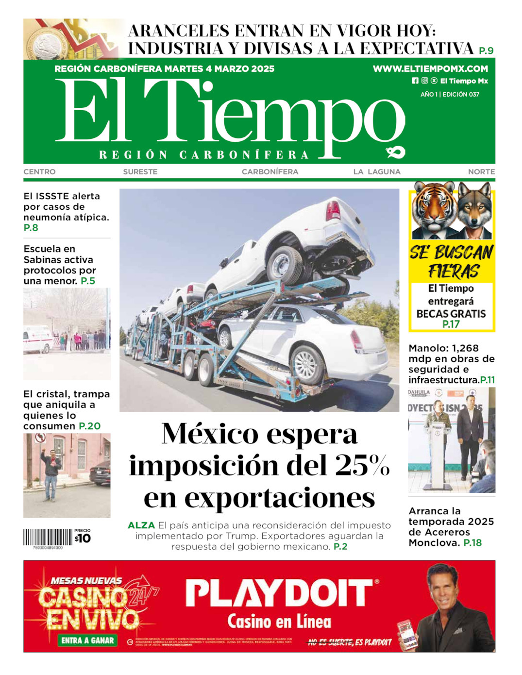 El Tiempo Región Carbonífera, edición del martes 04 de marzo de 2025