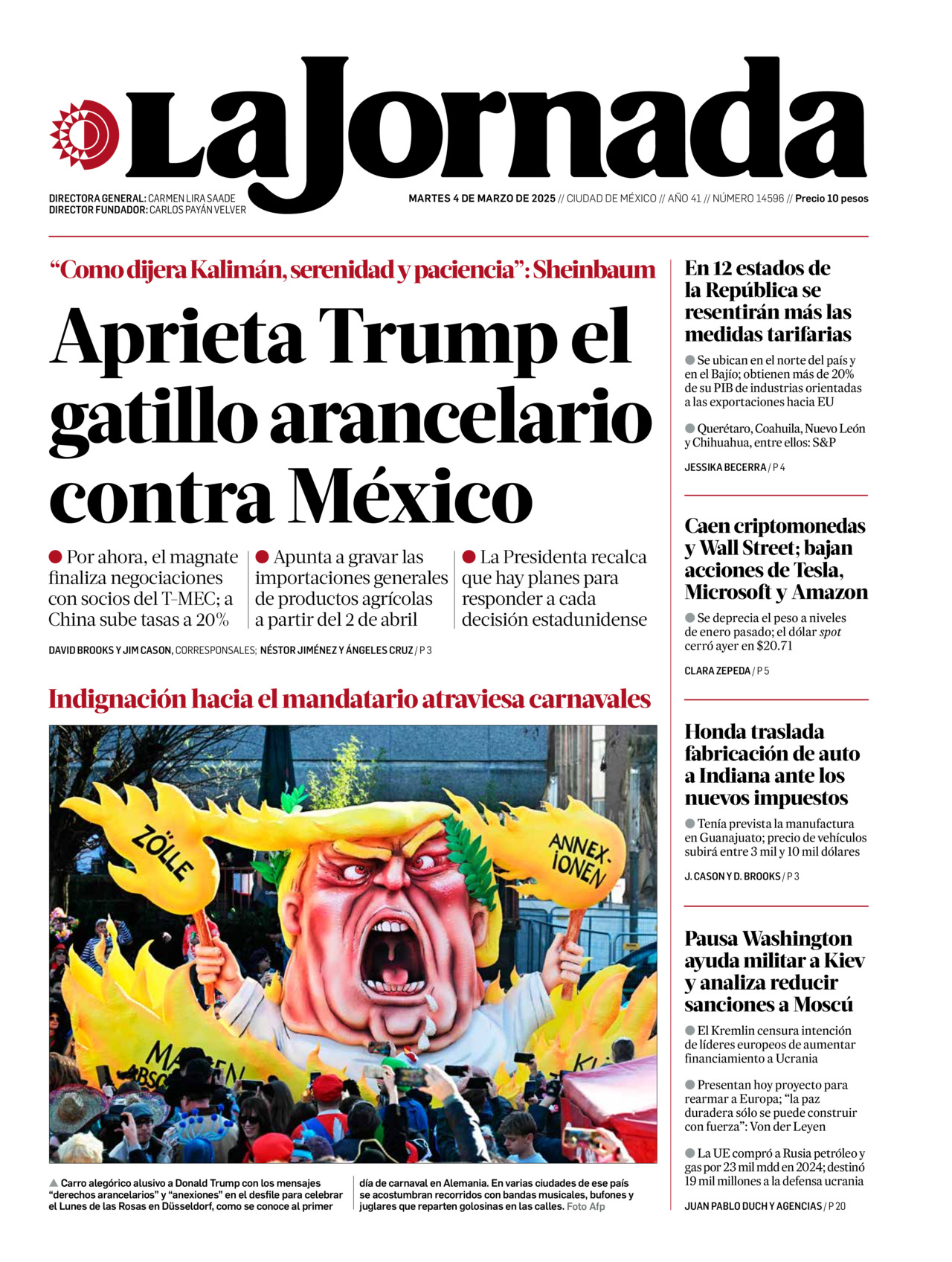 La Jornada, edición del martes 04 de marzo de 2025