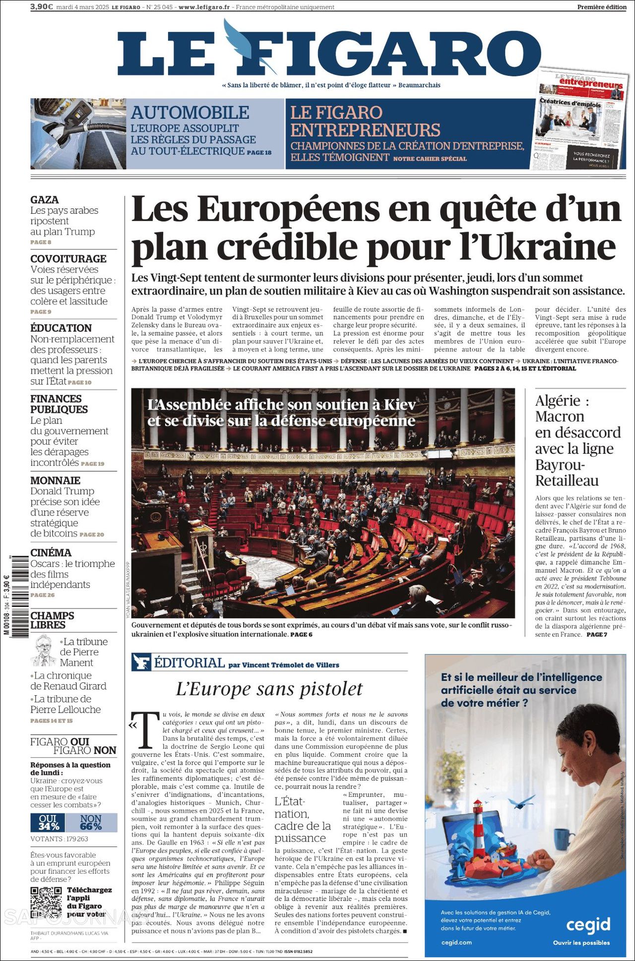 Le Figaro, edición del martes 04 de marzo de 2025