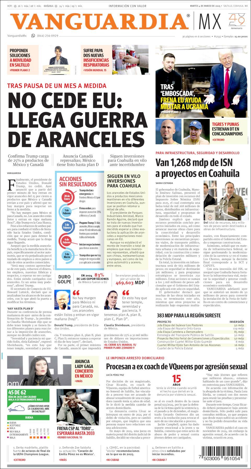 Vanguardia, edición del martes 04 de marzo de 2025