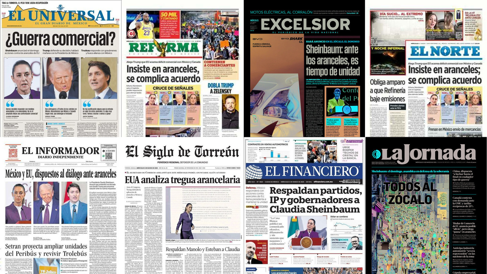 Portadas de periódicos impresos más importantes de México hoy