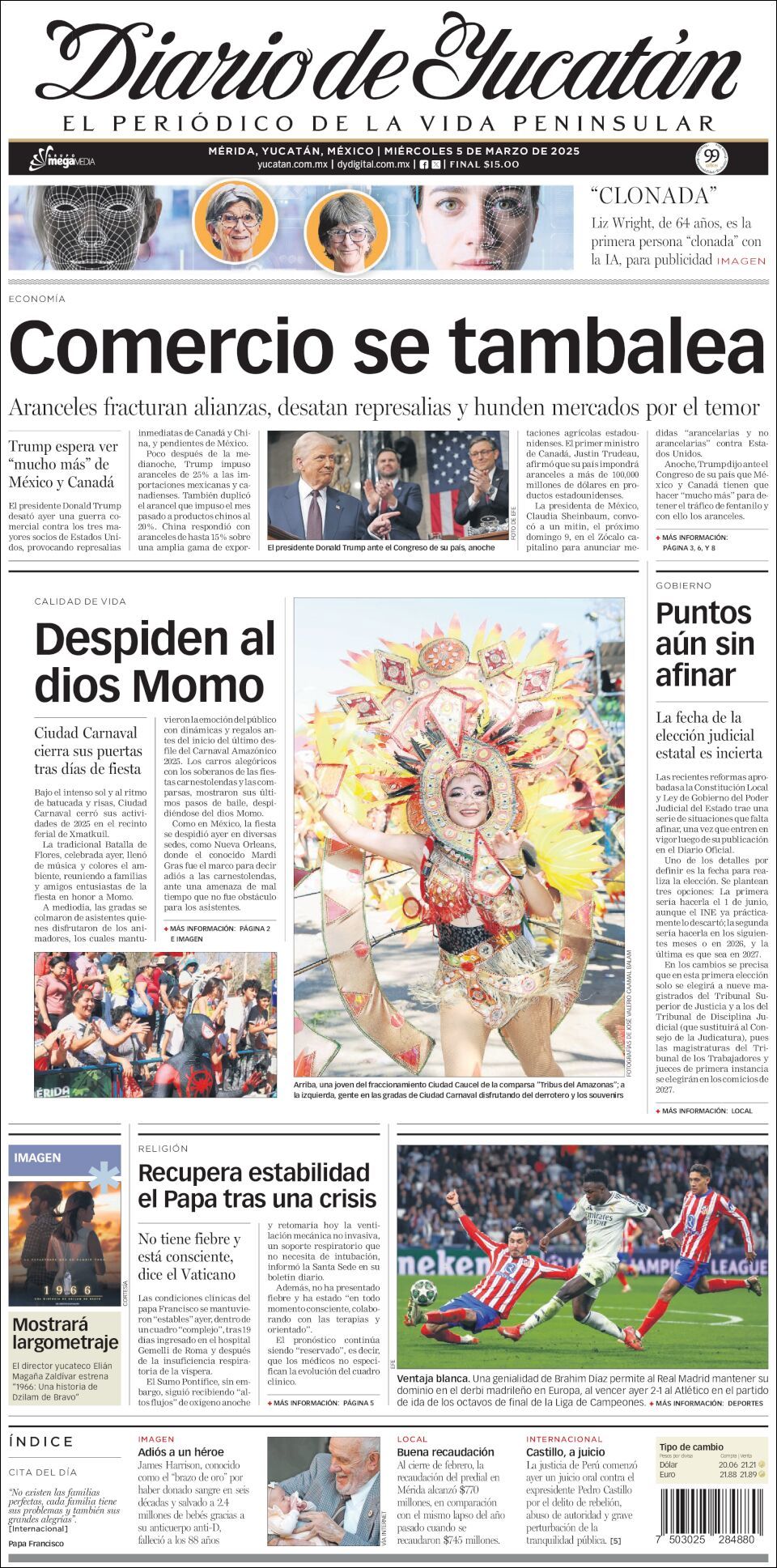 El Diario de Yucatán, edición del miércoles 05 de marzo de 2025