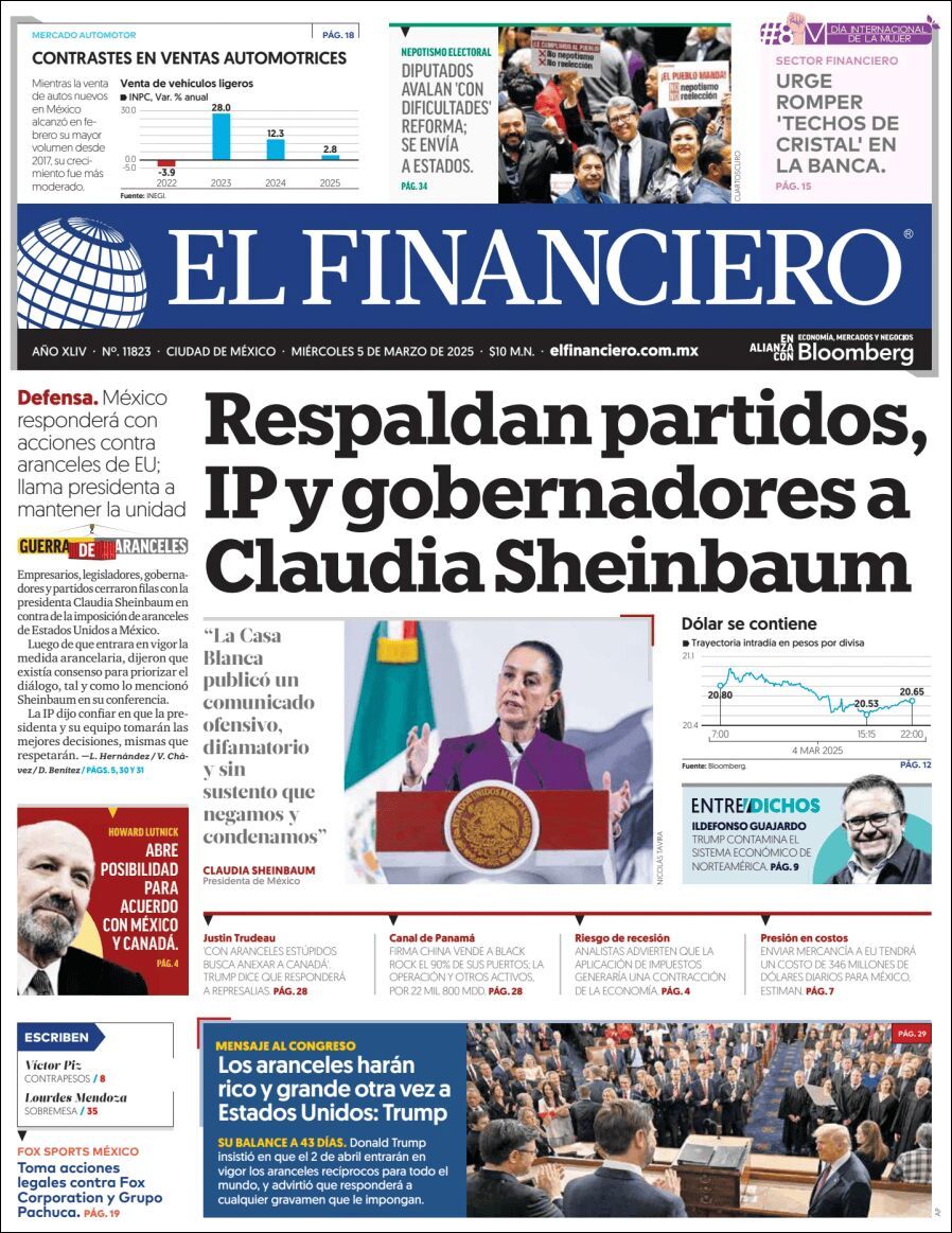 El Financiero, edición del miércoles 05 de marzo de 2025