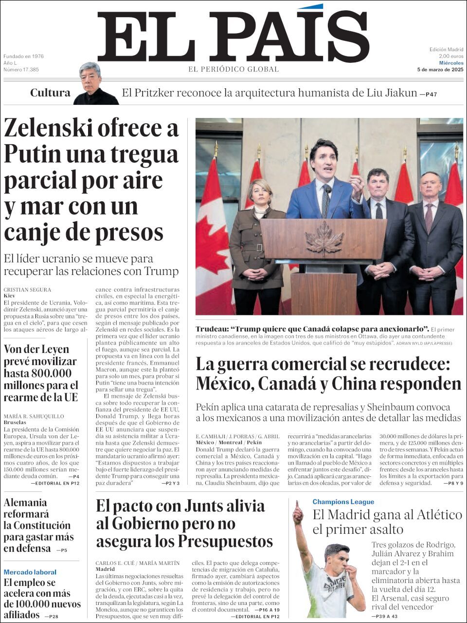 El País, edición del miércoles 05 de marzo de 2025