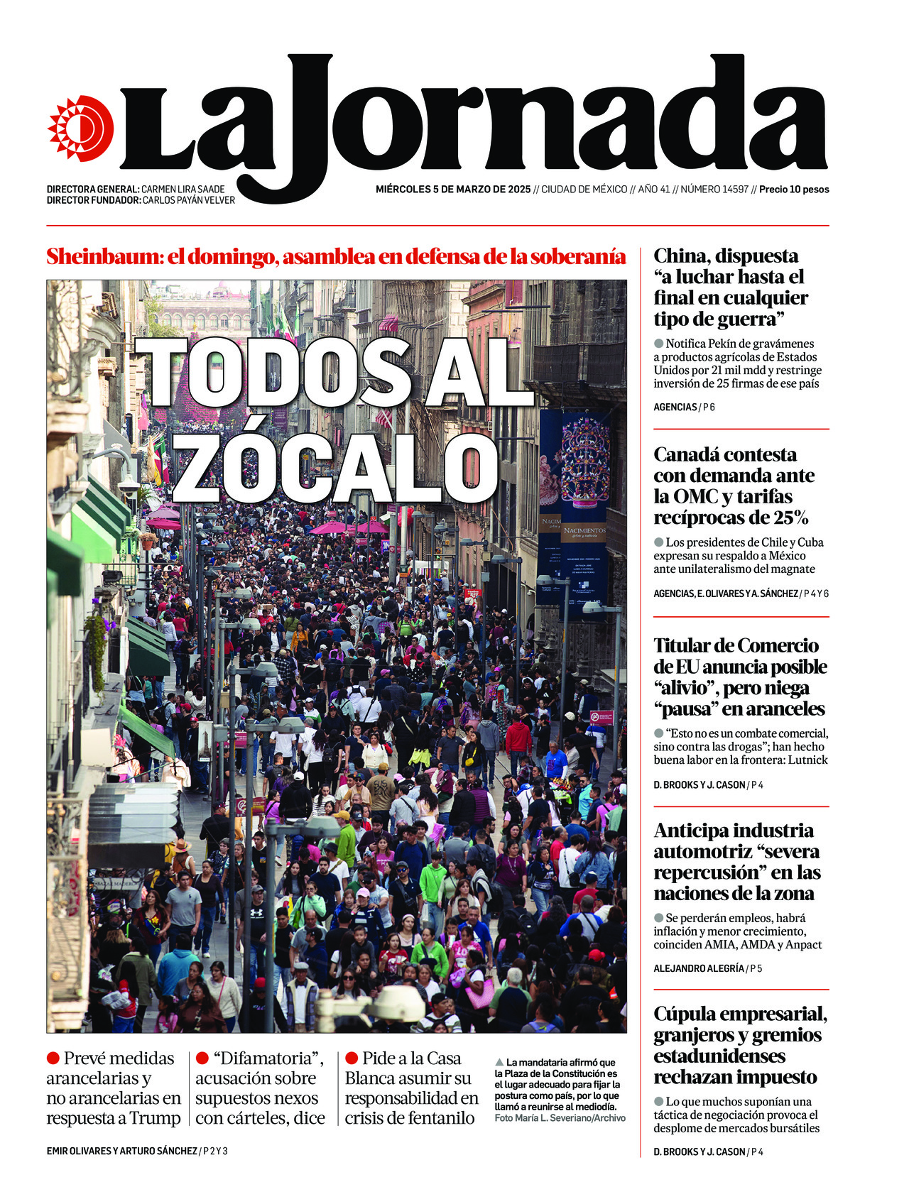 La Jornada, edición del miércoles 05 de marzo de 2025