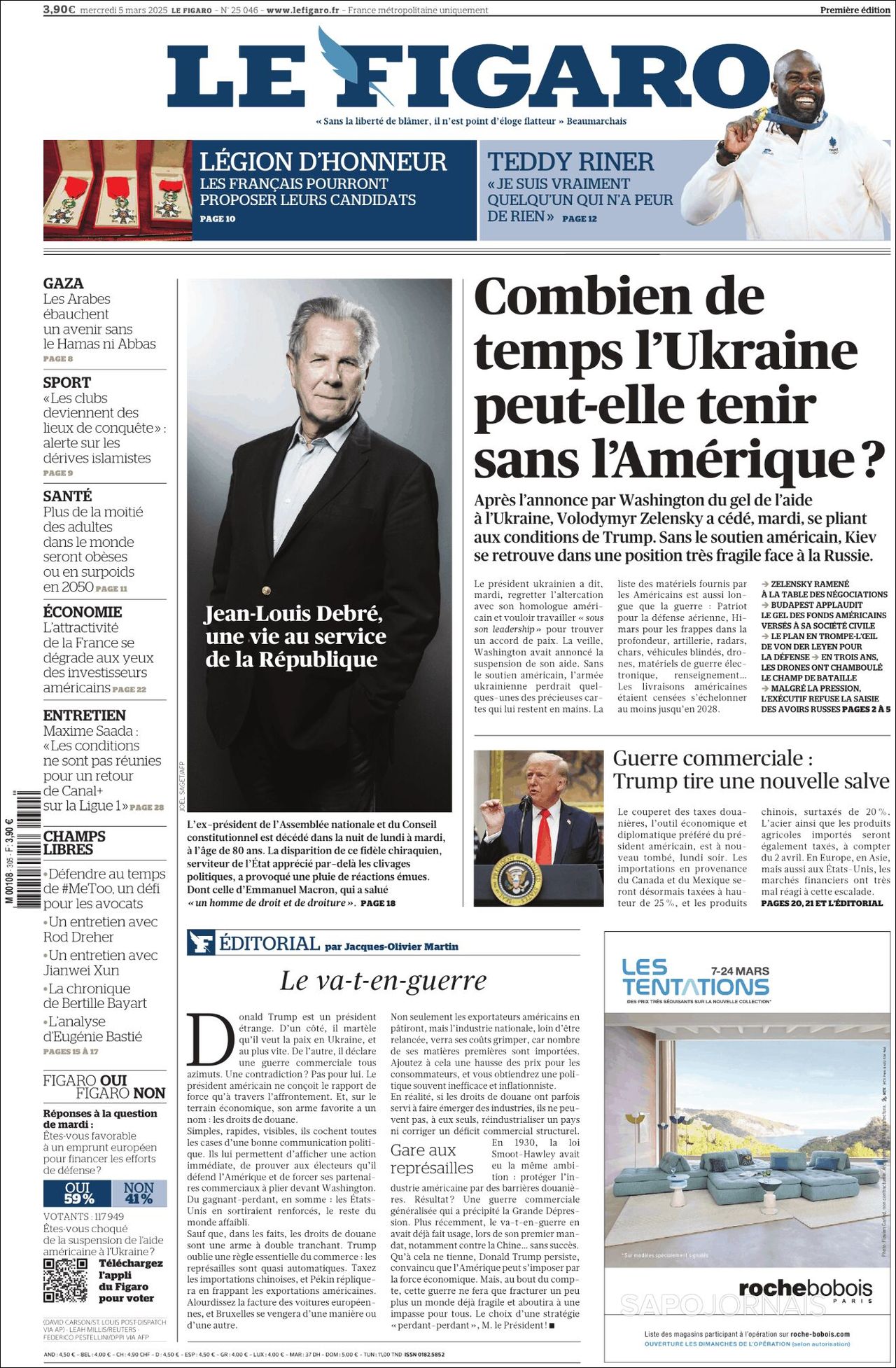 Le Figaro, edición del miércoles 05 de marzo de 2025