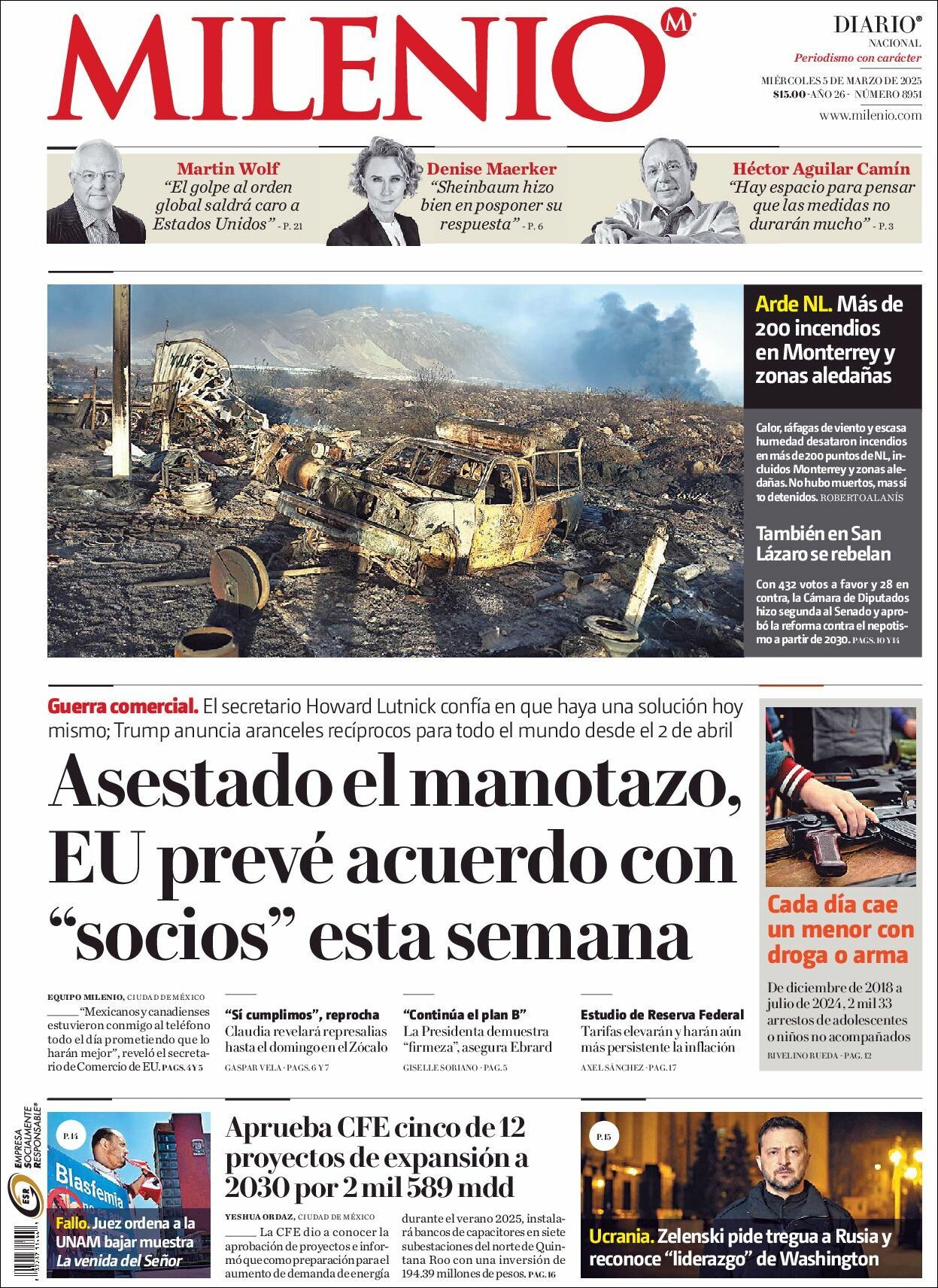 Milenio, edición del miércoles 05 de marzo de 2025