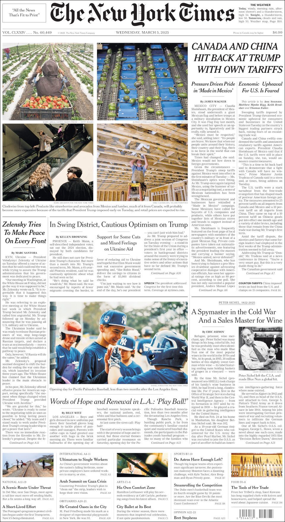 The New York Times, edición del miércoles 05 de marzo de 2025