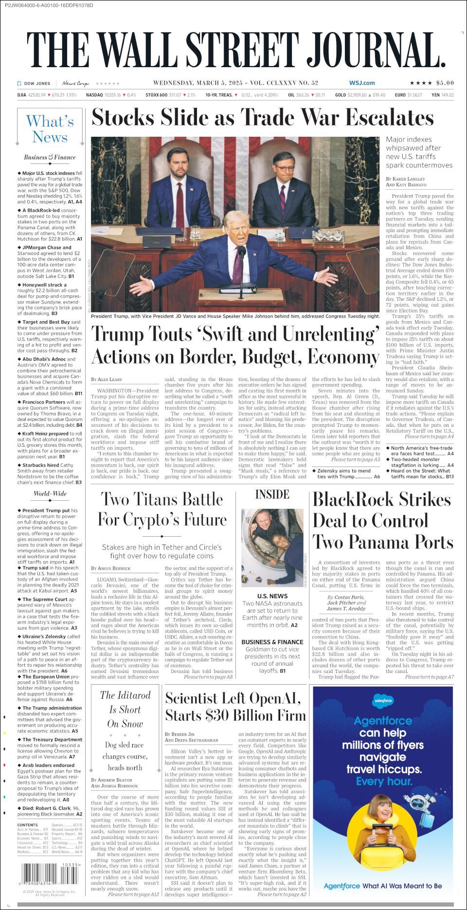 The Wall Street Journal, edición del miércoles 05 de marzo de 2025