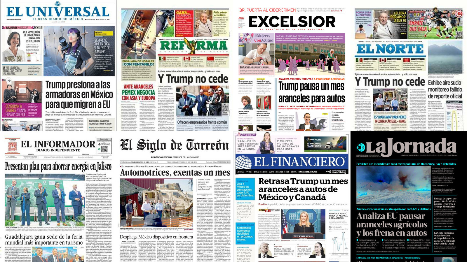 Portadas de periódicos impresos más importantes de México hoy