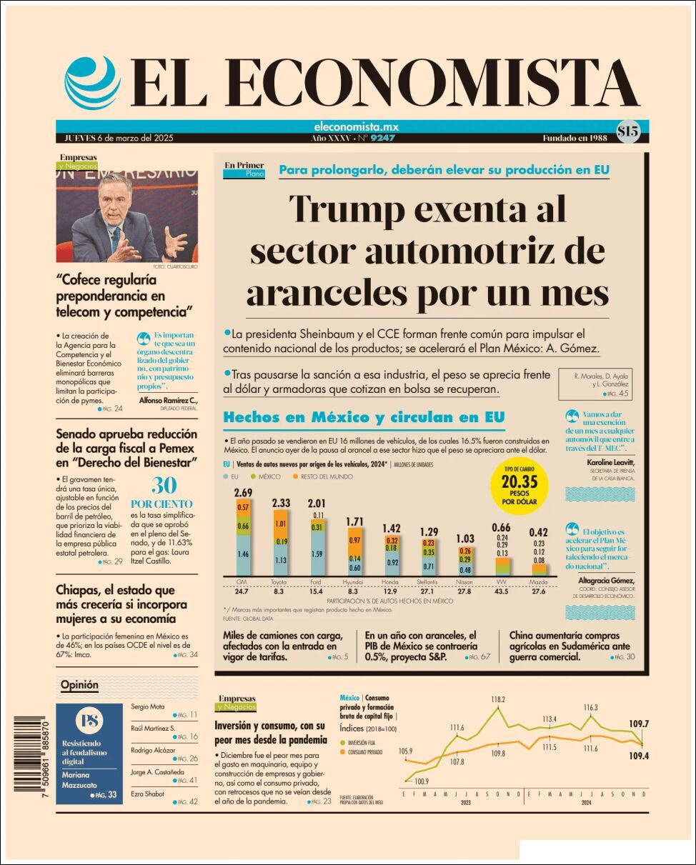 El Economista, edición del jueves 06 de marzo de 2025