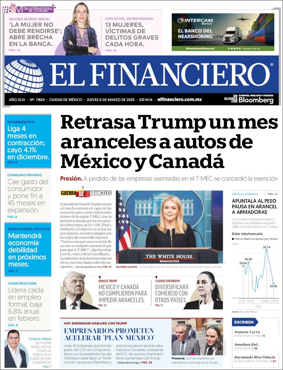 El Financiero, edición del jueves 06 de marzo de 2025