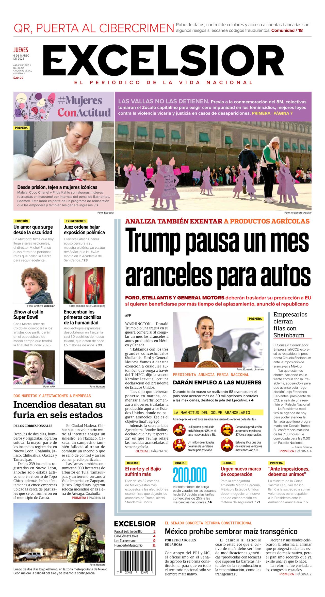 Excelsior, edición del jueves 06 de marzo de 2025