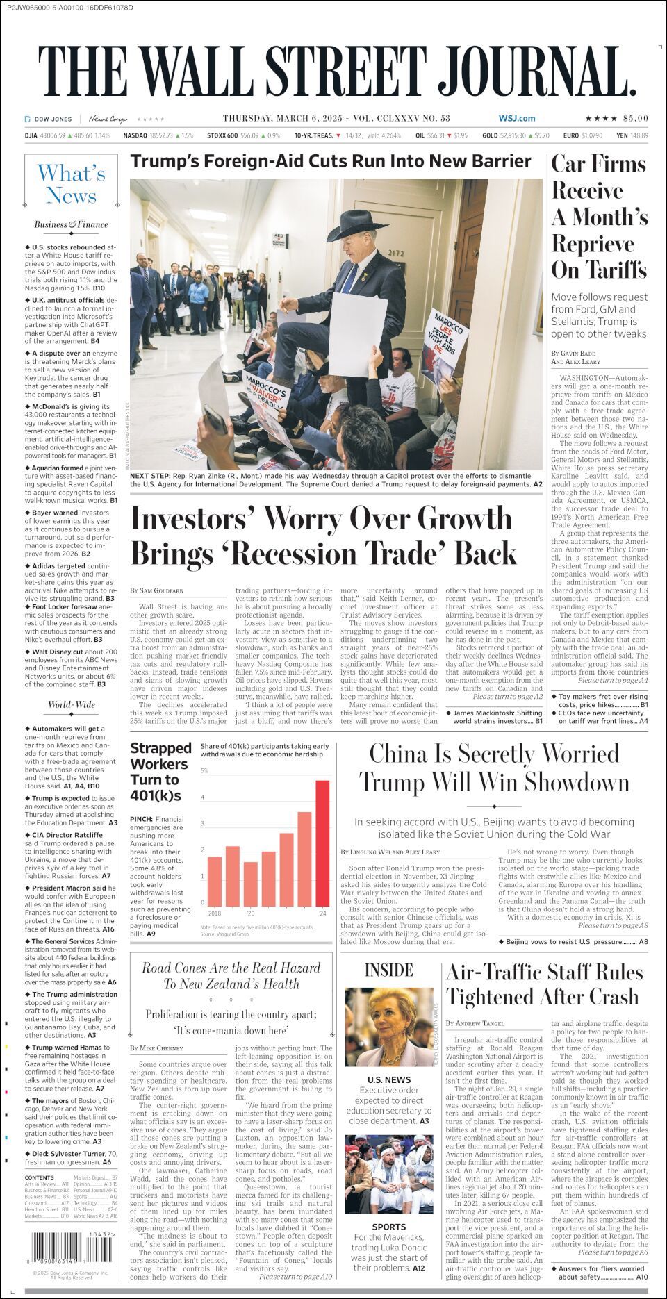 The Wall Street Journal, edición del jueves 06 de marzo de 2025