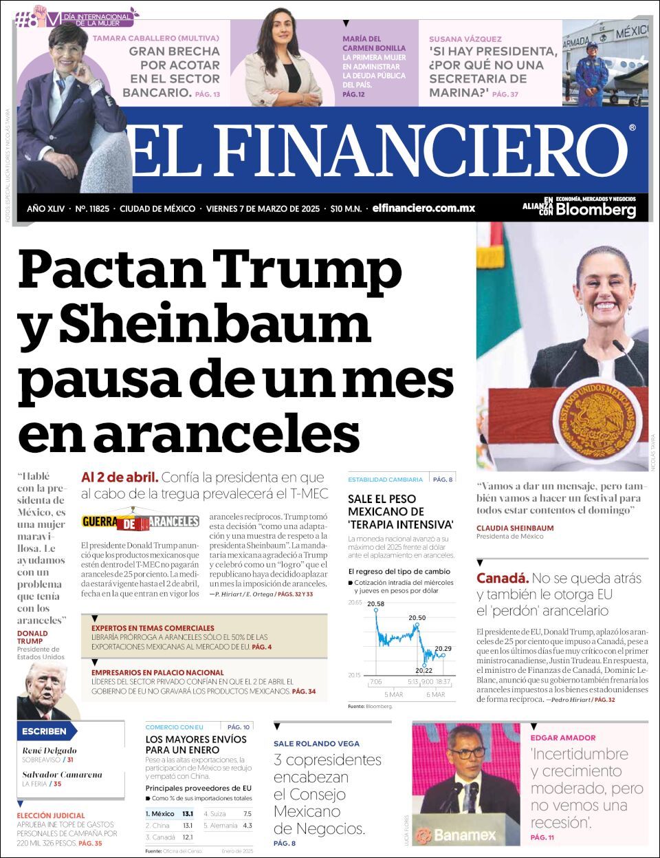 El Financiero, edición del viernes 07 de marzo de 2025