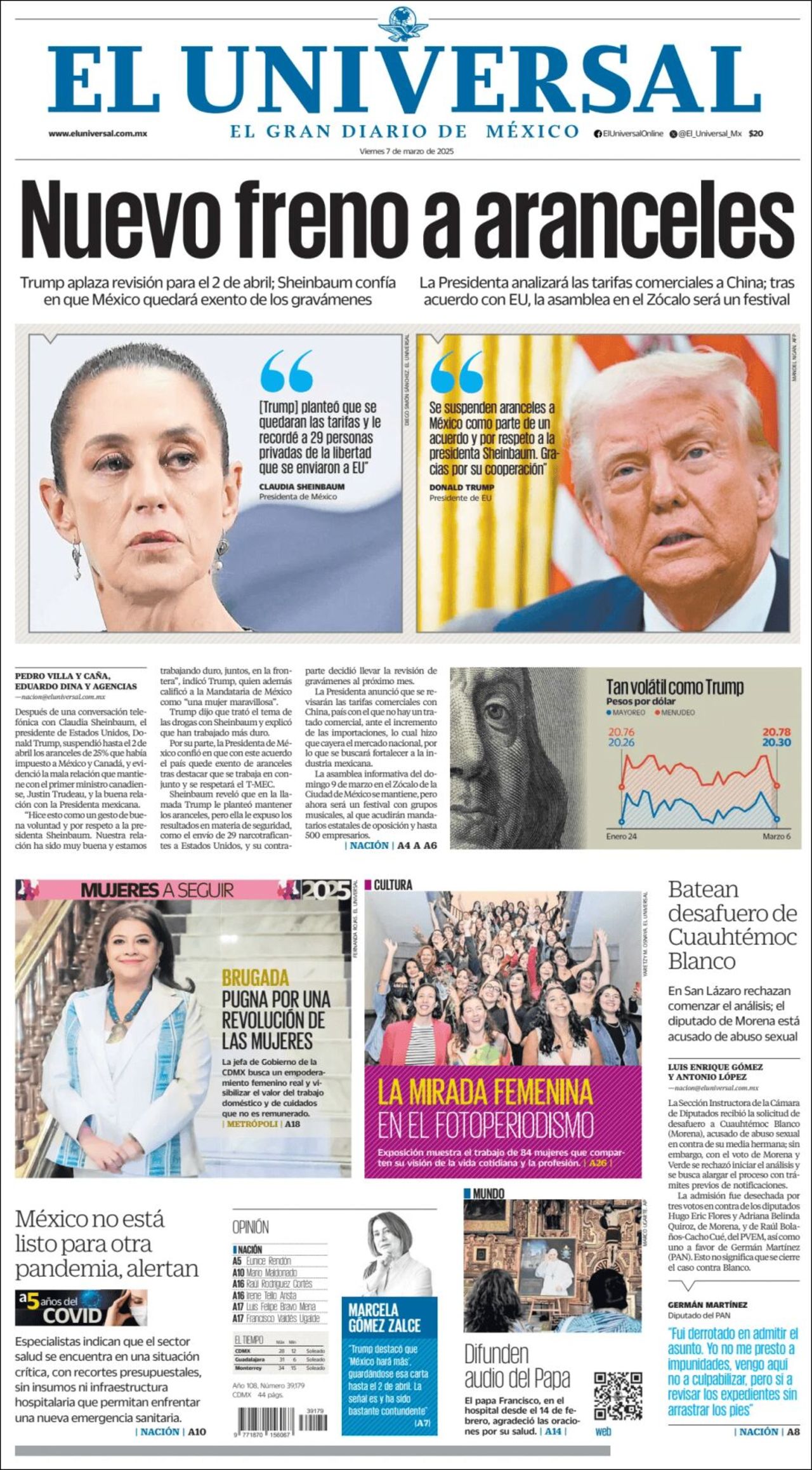 El Universal, edición del viernes 07 de marzo de 2025