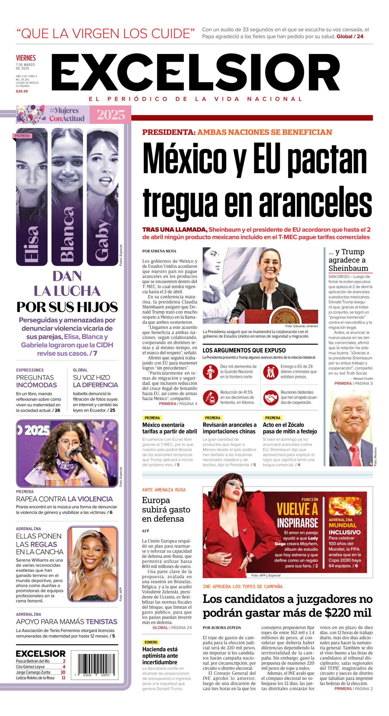 Excelsior, edición del viernes 07 de marzo de 2025