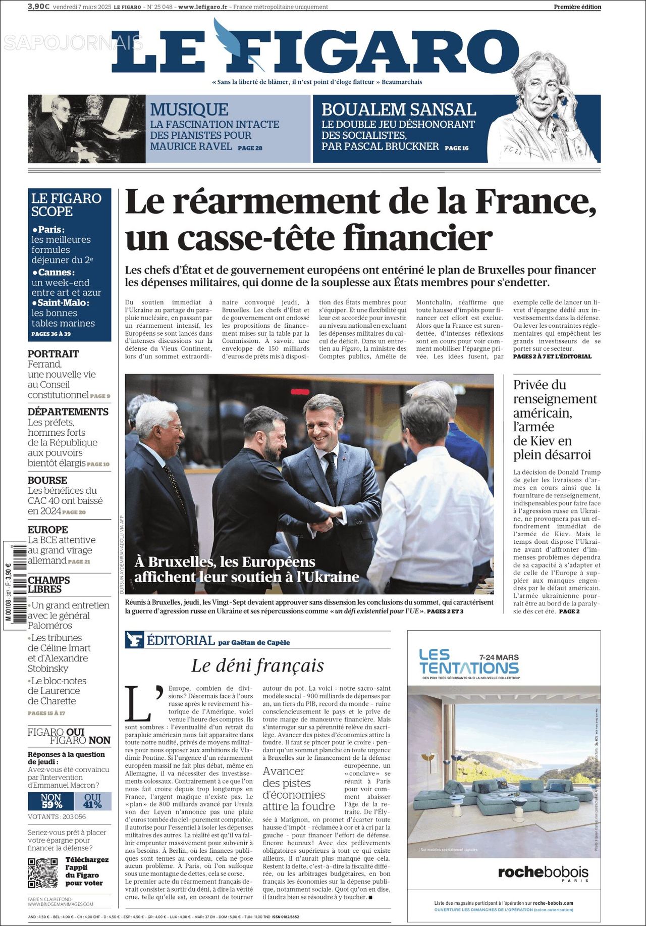 Le Figaro, edición del viernes 07 de marzo de 2025