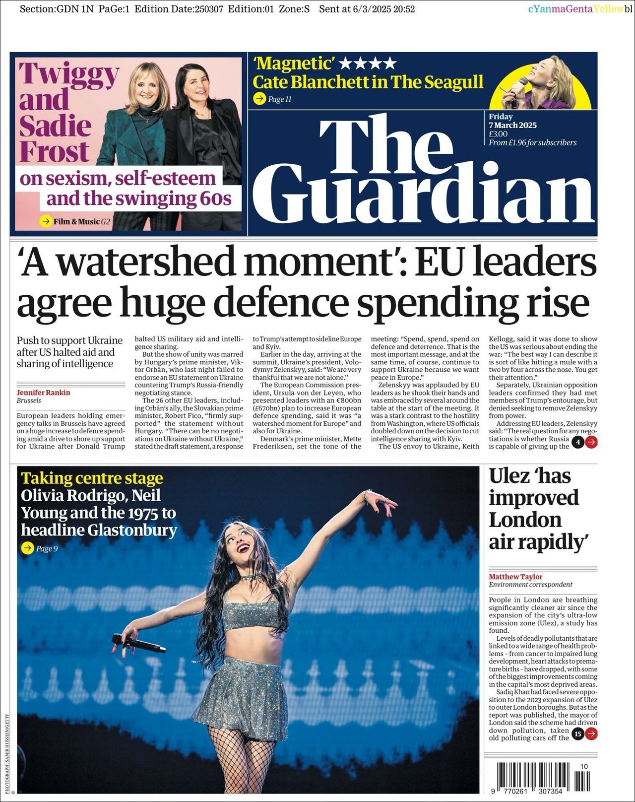 The Guardian, edición del viernes 07 de marzo de 2025